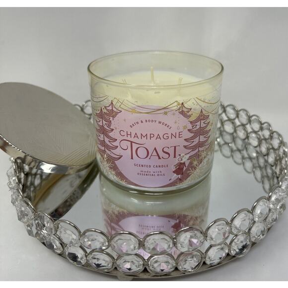Bath & Body Works 3 Wick Scented Candle CHAMPAGNE TOAST 14.5 oz - Picture 3 of 7